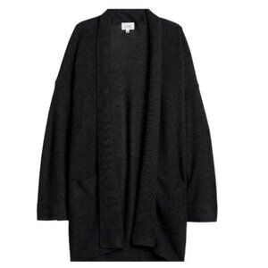 Aritzia Wilfred Dark Grey Copernic Cardigan Sweater Silk Cashmere Blend size XXS